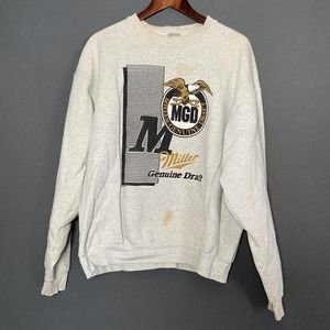 Vintage 90s miller genuine draft beer grey crewneck